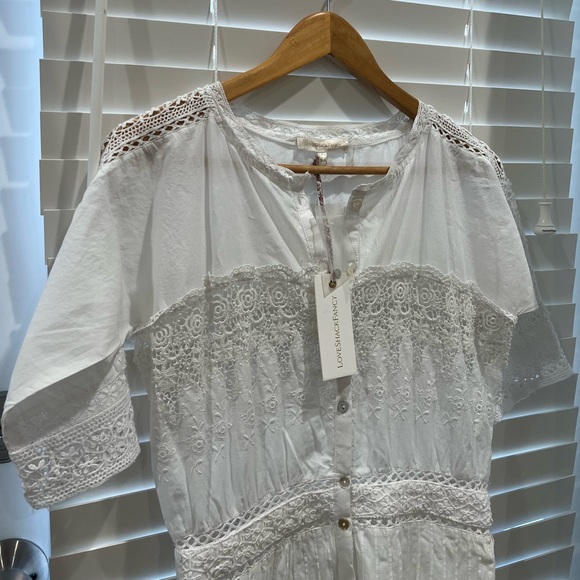 NWT LoveShackFancy Beth White Lace Maxi Dress - Picture 7 of 11